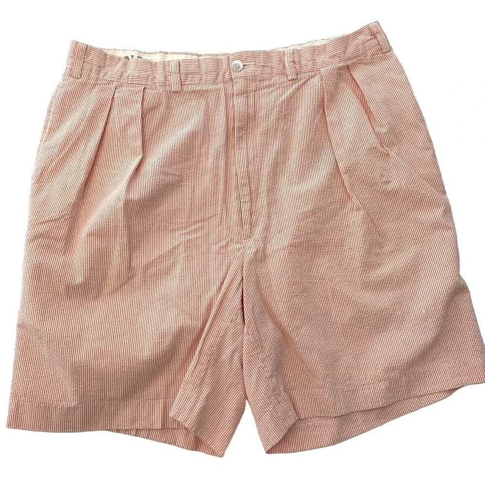 Charleston Khakis Shorts Mens 36 Seersucker Chino Relaxed Fit Preppy Beach Surf
